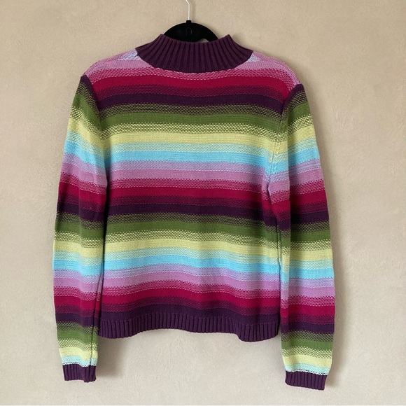 Cappagallo - Striped Sweater with Sequins Size Medium - Picture 2 of 4